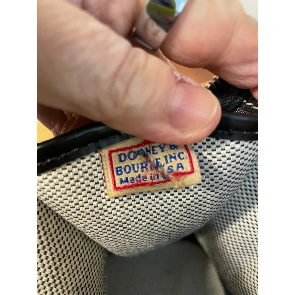 Dooney & Bourke Monogrammed Dome Satchel Bag‎ Black Grey Leather Trim